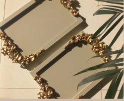 Golden Motif Rectangular Trays